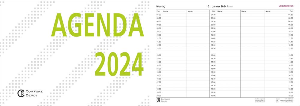 Agenda gross A4 2024/ 30 Minuten, Agenda/Bücher/Werbung