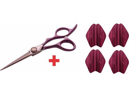 e-kwip+ Schere Burgundy-Touch 5.5" + Umhänge