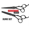 e-kwip Scherenset KURO black 6"