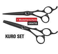 e-kwip Scherenset KURO black 6"